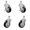 Service Caster 4 Inch SS Black Polyurethane Swivel 1/2 Inch Threaded Stem Caster Brakes SCC, 2PK SSTS20S414-PPUB-BLK-TLB-121315-2-S-2 - alternate 1
